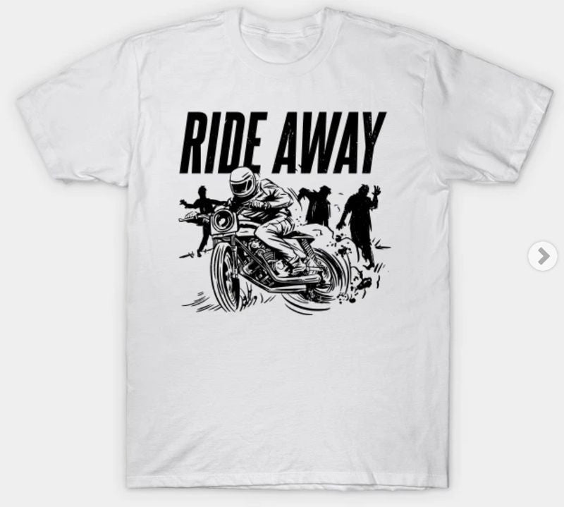 Bikergod Motorcycle Ride Away T-shirt Design 2D Full Printed Sizes S - 5XL - NABA160