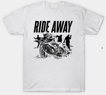 Bikergod Motorcycle Ride Away T-shirt Design 2D Full Printed Sizes S - 5XL - NABA160