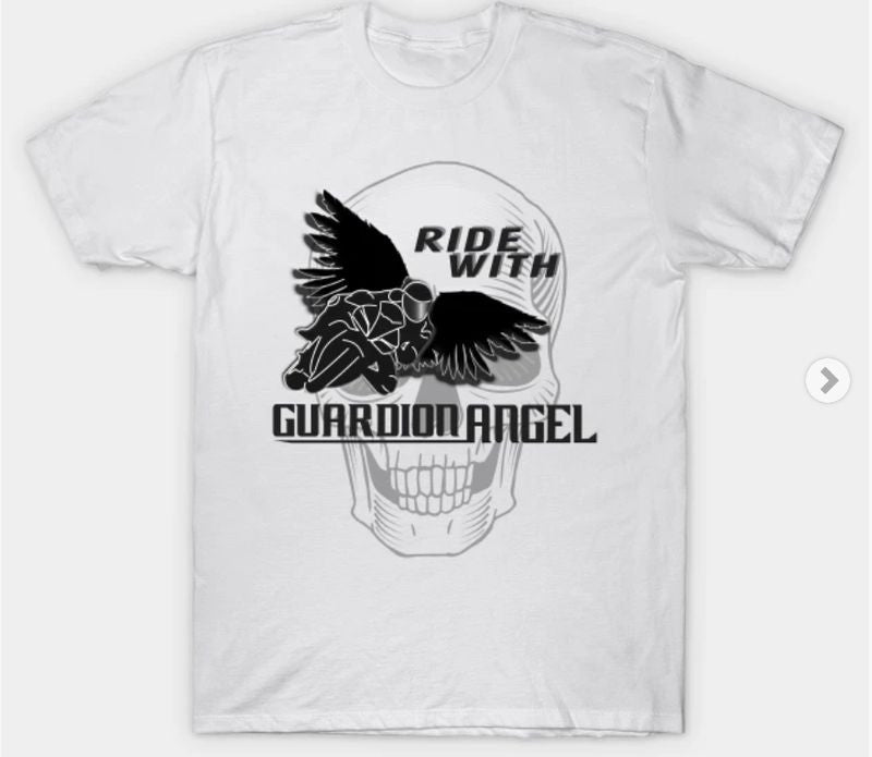Bikergod Motorcycles ride with guardian angel T-shirt Design 2D Full Printed Sizes S - 5XL - NABA214