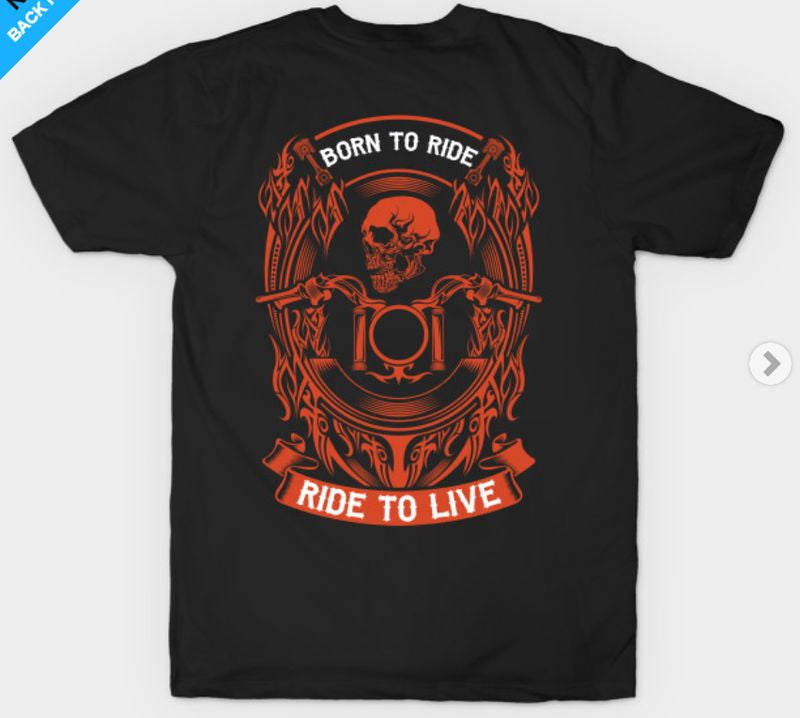 Bikergod Motorcycles Born To Ride Ride To Live T-shirt Design 2D Back Print Full Printed Sizes S - 5XL - NAAL297