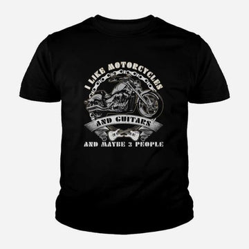 Bikergod Motorcycle I Like Motorcycles And Guitars And Maybe 3 People T-shirt Design 2D Full Printed Sizes S - 5XL - NAAL261