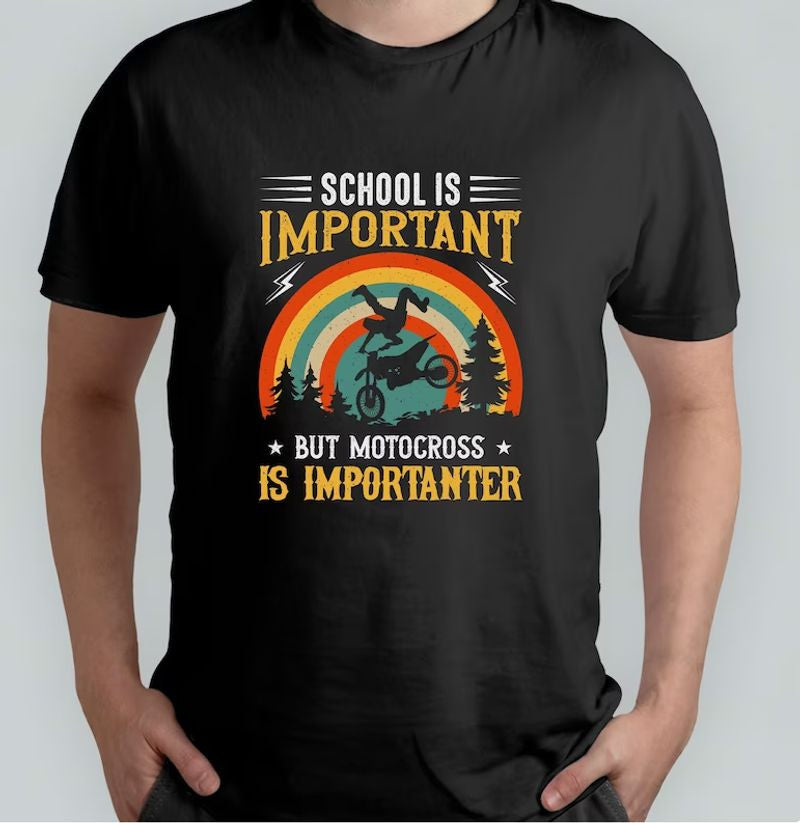 Bikergod Motorcycles Motorcross Is Importanter T-shirt Design 2D Full Printed Sizes S - 5XL - NACA65