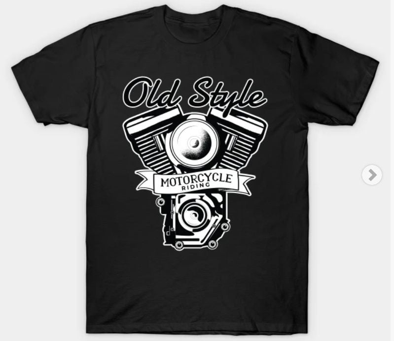 Bikergod Motorcycles Old Style Motorcycle Riding T-shirt Design 2D Full Printed Sizes S - 5XL - NABA186