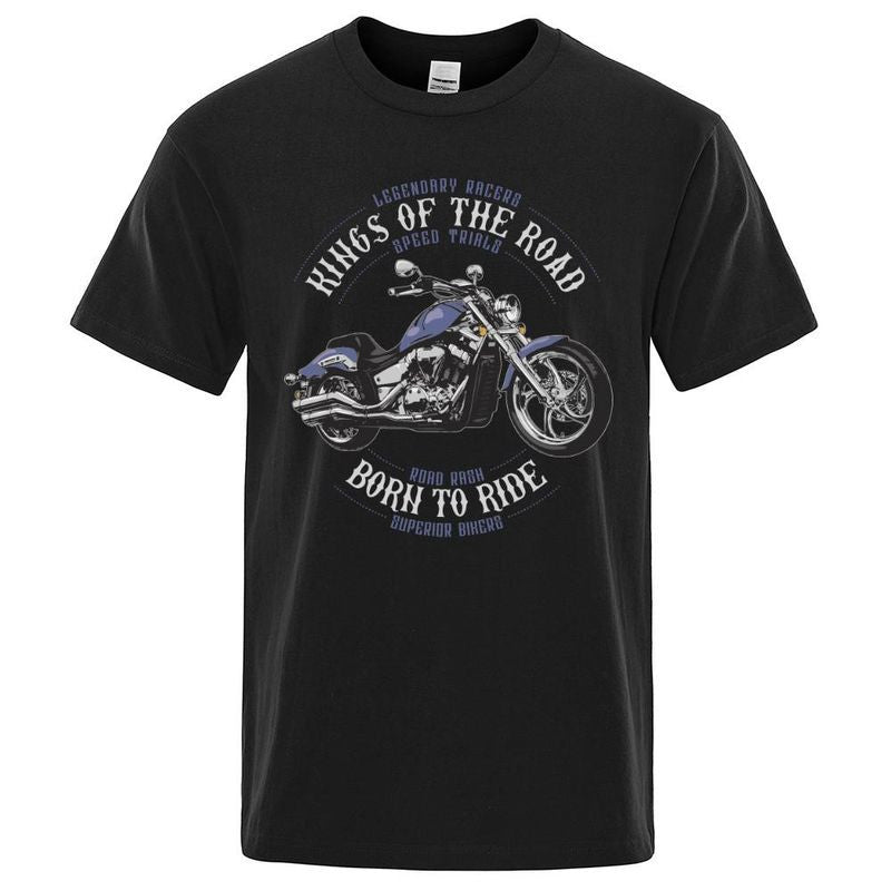 Bikergod Motorcycles King Of The Roads T-shirt Design 2D Full Printed Sizes S - 5XL - NADA191