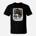 Bikergod Motorcycle Leopard Messy Bun Hair Woman Motorcycle Life Biker Girl T-shirt Design 2D Full Printed Sizes S - 5XL - NAAL252