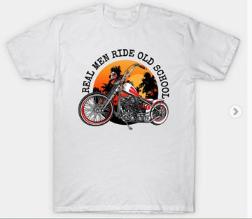 Bikergod Motorcycles Real men ride old school T-shirt Design 2D Full Printed Sizes S - 5XL - NABA194