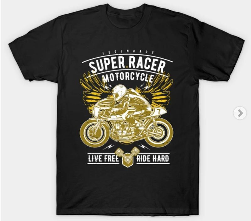 Bikergod Motorcycles Super Racer T-shirt Design 2D Full Printed Sizes S - 5XL - NABA132