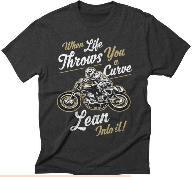 Bikergod Motorcycle Lean Into It T-shirt Design 2D Full Printed Sizes S - 5XL - NAAH96