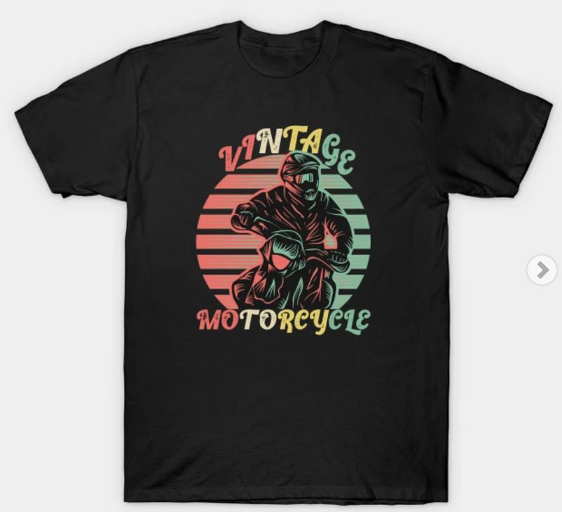 Bikergod Motorcycles Retro Vintage Motorcycle T-shirt Design 2D Full Printed Sizes S - 5XL - NABA137