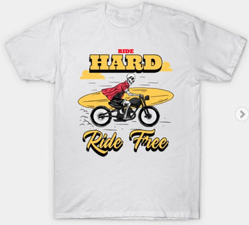 Bikergod Motorcycles Ride Hard Ride Free T-shirt Design 2D Full Printed Sizes S - 5XL - NAAL303