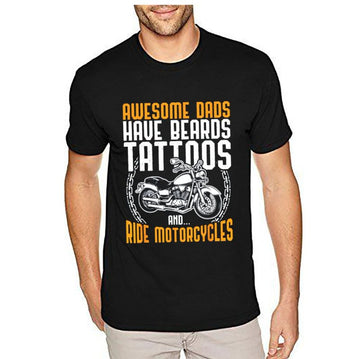 Bikergod Motorcycle Awesome Dads Have Beards Tattoos And Ride Motorcycles T-shirt Design 2D Full Printed Sizes S - 5XL - NAAM74
