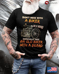 Bikergod Motorcycle Don’t Mess With A Biker Or A Beard T-shirt Design 2D Full Printed Sizes S - 5XL - NAAR101