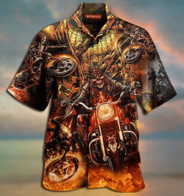 Bikergod Motorcycle Skull Hawaii Shirt Design 3D Full Printed Sizes S - 5XL NAL273