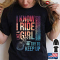 Bikergod Motorcycle I Ride Like A Girl Try To Keep Up T-shirt Design 2D Full Printed Sizes S - 5XL - NAAF326