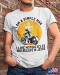 Bikergod Motorcycle I Am A Simple Man T-shirt Design 2D Full Printed Sizes S - 5XL - NAAF322