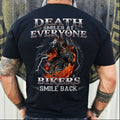 Bikergod Motorcycle death smiles at everyone bikers smile back T-shirt Design 2D Full Printed Sizes S - 5XL - NAAM62