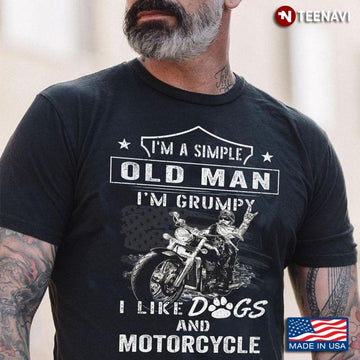 Bikergod Motorcycles I’m Grumpy I Like Dogs And Motorcycle T-shirt Design 2D Full Printed Sizes S - 5XL - NAAD50