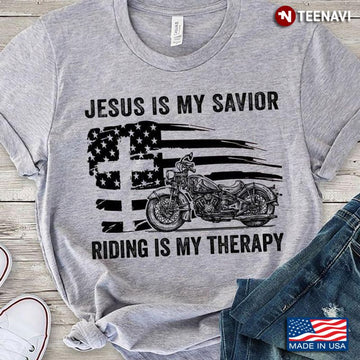 Bikergod Motorcycle Jesus Is My Savior Riding Is My Therapy T-shirt Design 2D Full Printed Sizes S - 5XL - NAAF300