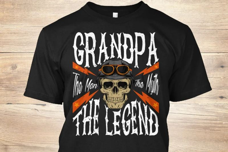 Bikergod Motorcycle Grandpa The Man The Myth The Legend T-shirt Design 2D Full Printed Sizes S - 5XL - NAS7934