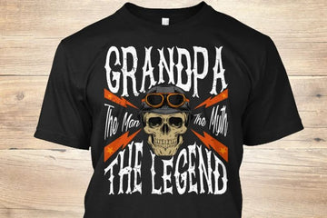 Bikergod Motorcycle Grandpa The Man The Myth The Legend T-shirt Design 2D Full Printed Sizes S - 5XL - NAS7934