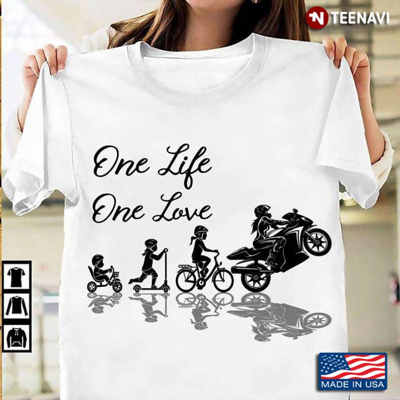 Bikergod Motorcycle One Life One Love T-shirt Design 2D Full Printed Sizes S - 5XL - NAAR57