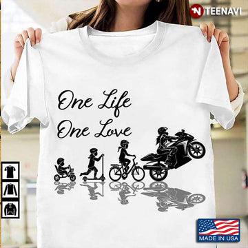 Bikergod Motorcycle One Life One Love T-shirt Design 2D Full Printed Sizes S - 5XL - NAAR57
