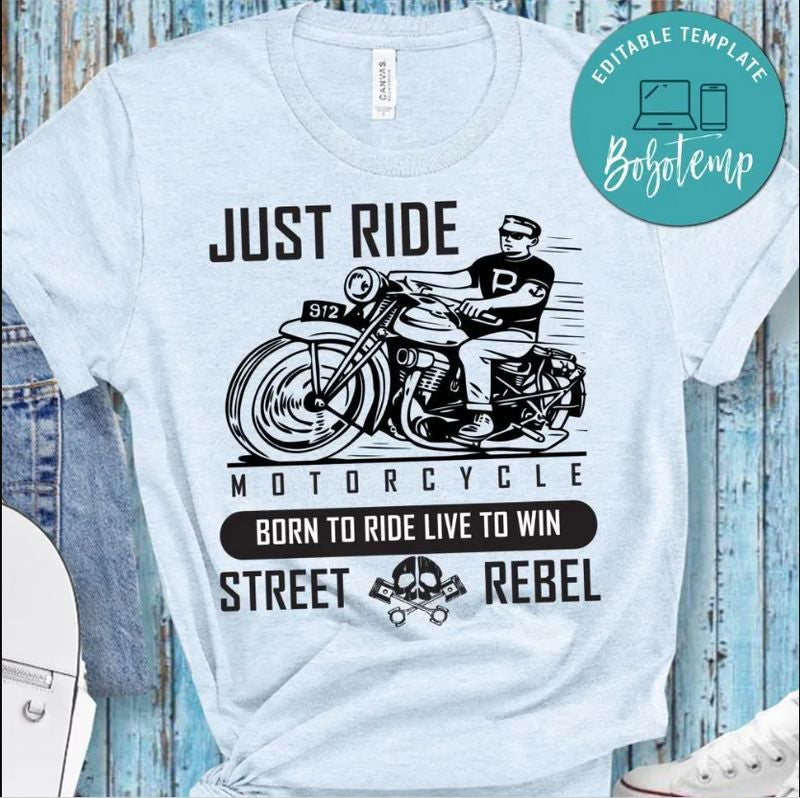 Bikergod Motorcycle Just Ride Motorcycle Born To Ride T-shirt Design 2D Full Printed Sizes S - 5XL - NAAM15