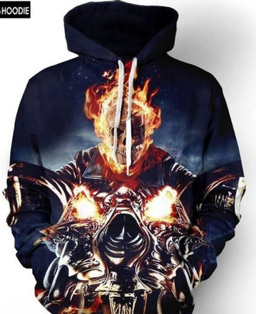 Bikergod Motorcycle Biker Skull Hoodie Design 3D Full Printed Sizes S - 5XL - NAAM30
