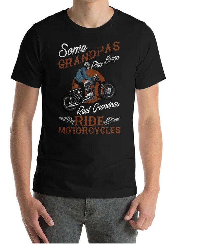 Bikergod Motorcycles Real Grandpas Ride Motorcycles T-shirt Design 2D Full Printed Sizes S - 5XL - NAAB369