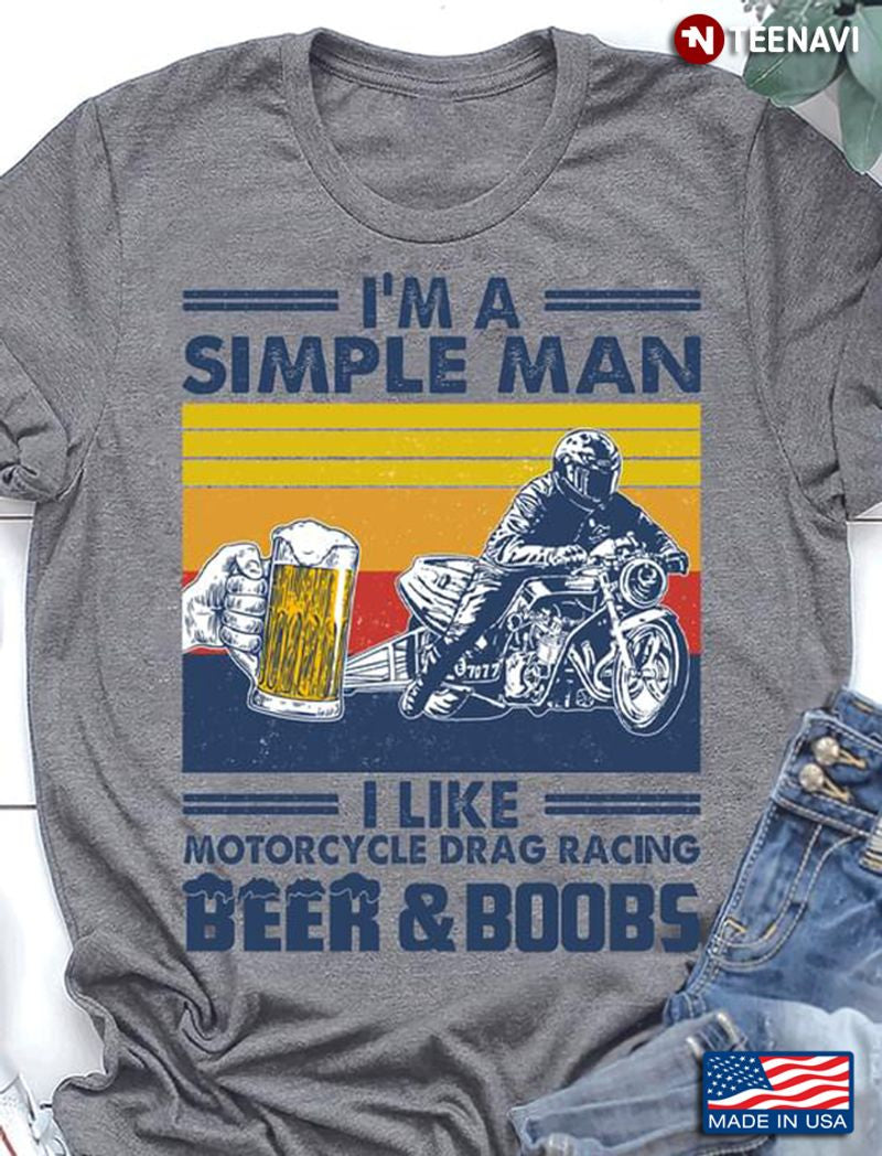 Bikergod Motorcycle I’m A Simple Man Vintage T-shirt Design 2D Full Printed Sizes S - 5XL - NAAR39