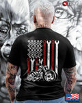 Bikergod Motorcycles American Flag T-shirt Design 2D Full Printed Sizes S - 5XL - NAAD32