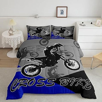 Bikergod Motorcycle Motocross Rider Biker Dirt Bike Bedding Set Cover Design 3D - NABB256