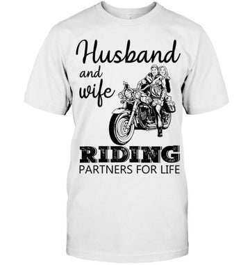 Bikergod Motorcycle Husband And Wife Riding Partner For Life T-shirt, Crew-neck Sweatshirt, Hoodie, Tank Top, V-neck T-shirt Design 2D Full Printed Sizes S - 5XL - NABD213