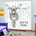 Bikergod Motorcycle Keep On Riding Curtain Design 3D Full Printed NABC342