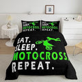 Bikergod Motorcycle Eat Sleep Motocross Repeat Bedding Set Cover Design 3D - NABB290