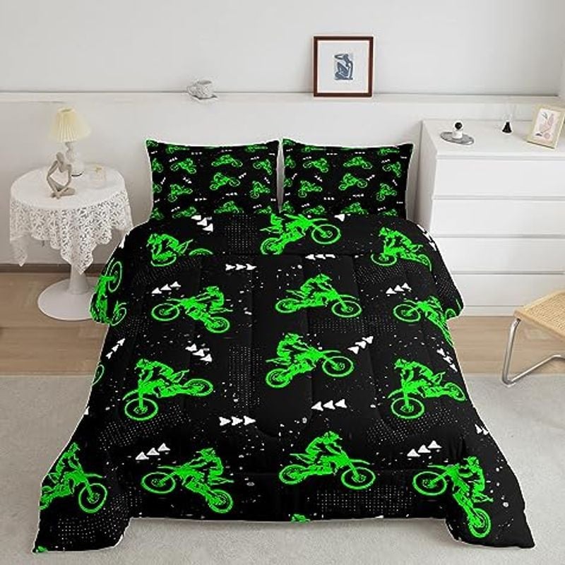 Bikergod Motorcycle Motocross Rider Bedding Set Cover Design 3D - NABB242