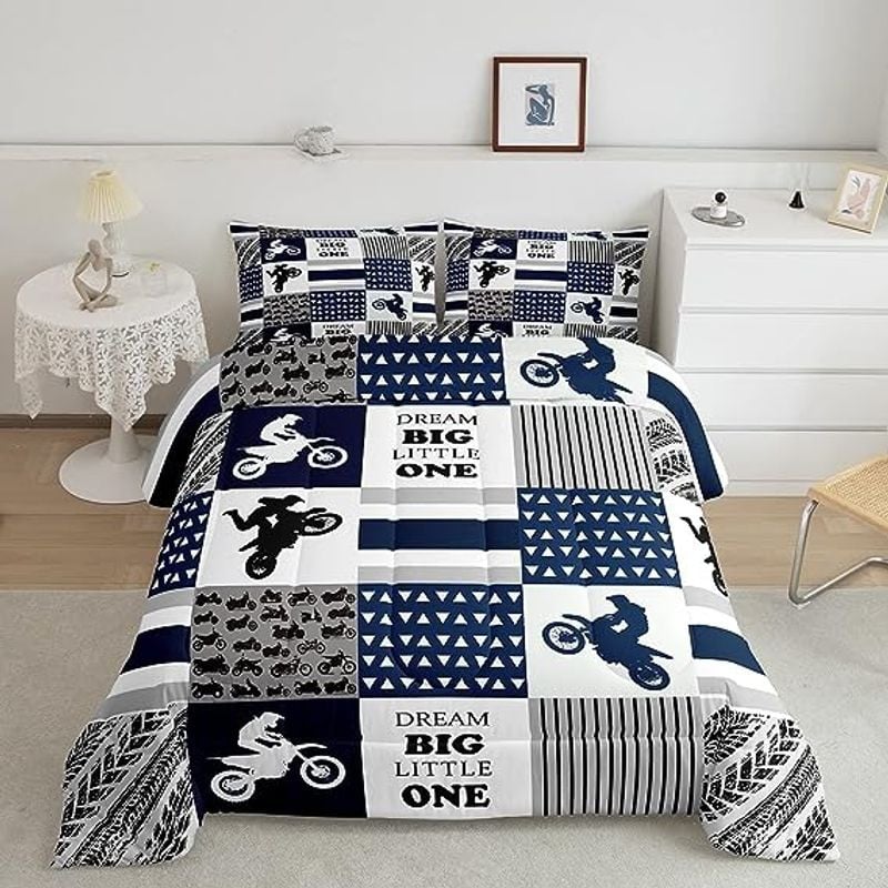 Bikergod Motorcycle Motocross Rider Dirt Bike Bedding Set Cover Design 3D - NABB286
