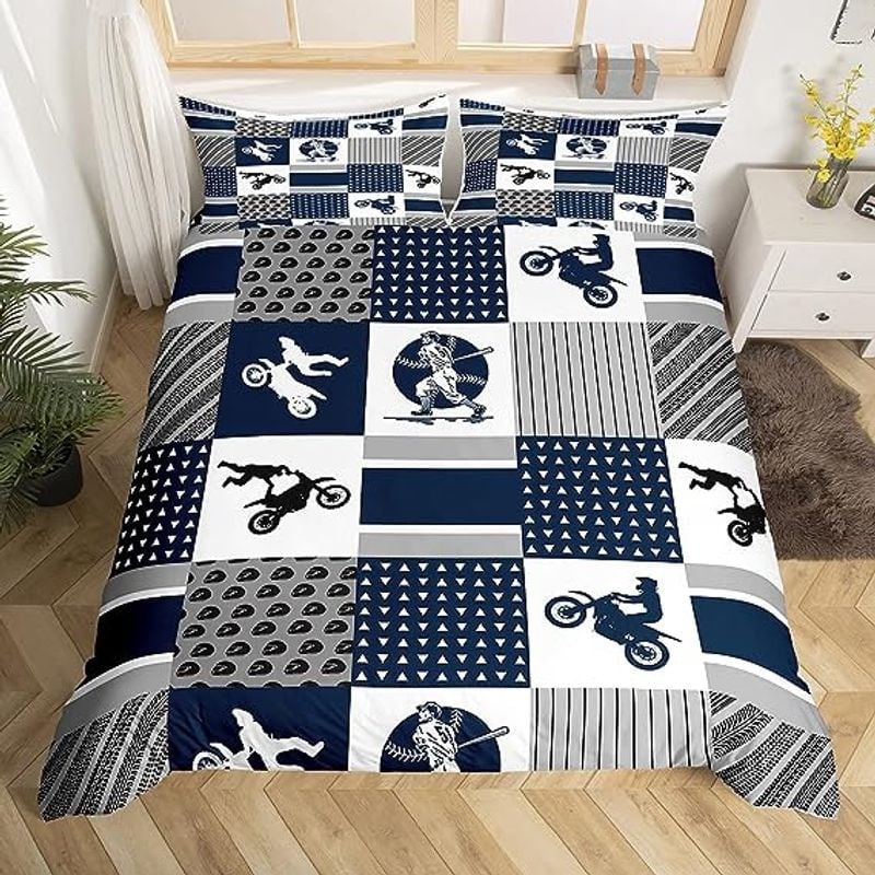 Bikergod Motorcycle Motocross Rider Dirt Bike Baseball player Bedding Set Cover Design 3D - NABB288