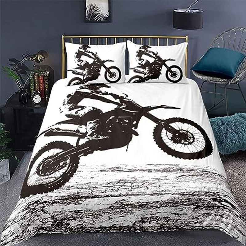 Bikergod Motorcycle Motocross Rider Bedding Set Cover Design 3D - NABB258