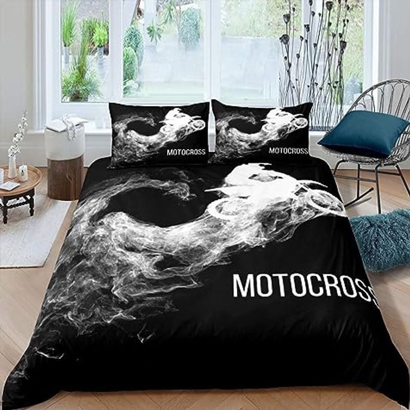 Bikergod Motorcycle Motocross Rider Bedding Set Cover Design 3D - NABB259