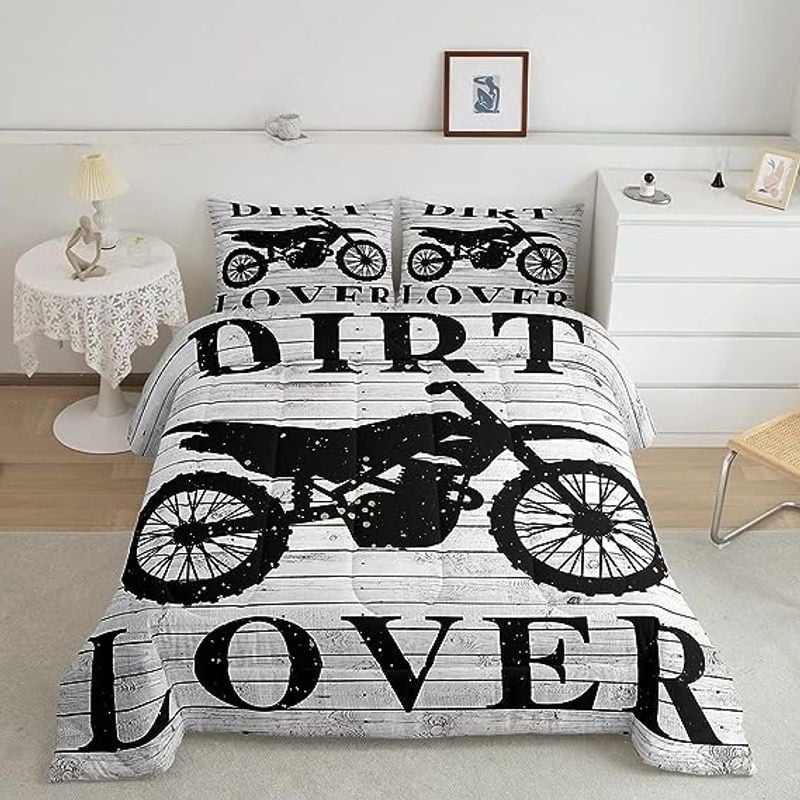 Bikergod Motorcycle Motocross Rider Dirt Bike Dirt Lover Bedding Set Cover Design 3D - NABB283