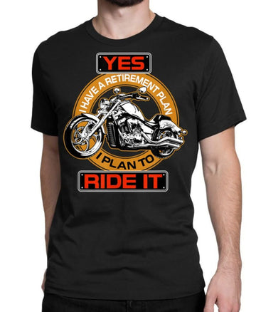 Bikergod Motorcycle Retirement Plan To Ride It T-shirt, Crew-neck Sweatshirt, Hoodie, Tank Top, V-neck T-shirt Design 2D Full Printed Sizes S - 5XL - NABG191