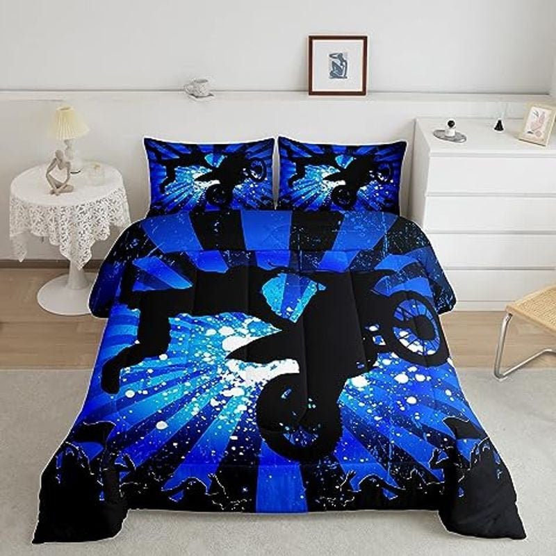 Bikergod Motorcycle Motocross Rider Bedding Set Cover Design 3D - NABB252