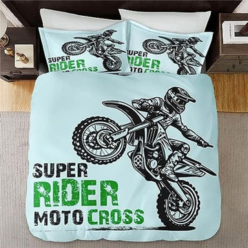 Bikergod Motorcycle Super Rider Motocross Bedding Set Cover Design 3D - NABB266