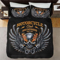 Bikergod Motorcycle Club Brotherhood Skull Biker Bedding Set Cover Design 3D - NABB247