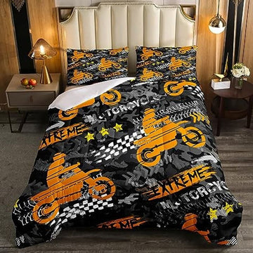 Bikergod Motorcycle Motocross Rider Dirt Bike Bedding Set Cover Design 3D - NABB281