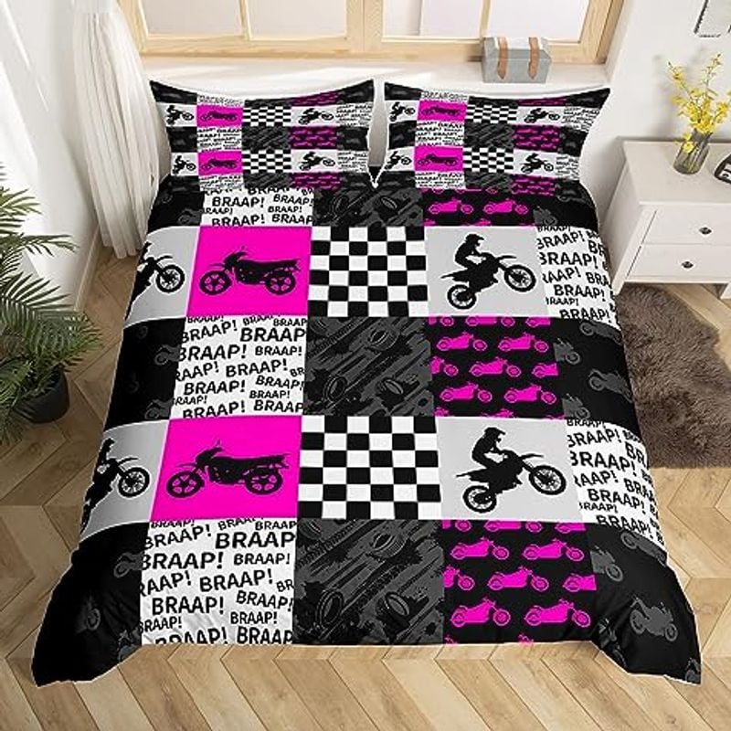 Bikergod Motorcycle Motocross Rider Dirt Bike Bedding Set Cover Design 3D - NABB271