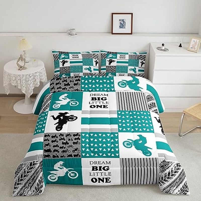 Bikergod Motorcycle Motocross Rider Dirt Bike Bedding Set Cover Design 3D - NABB285