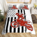 Bikergod Motorcycle Motocross Rider US Flag Bedding Set Cover Design 3D - NABB244