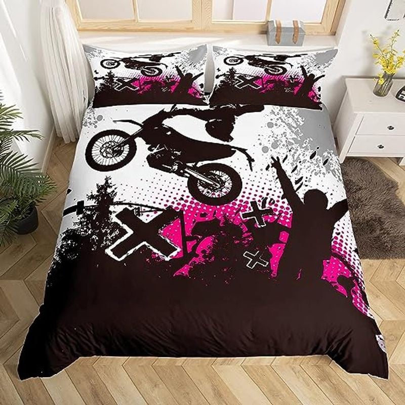 Bikergod Motorcycle Dirt Bike Motocross Rider Bedding Set Cover Design 3D - NABB232